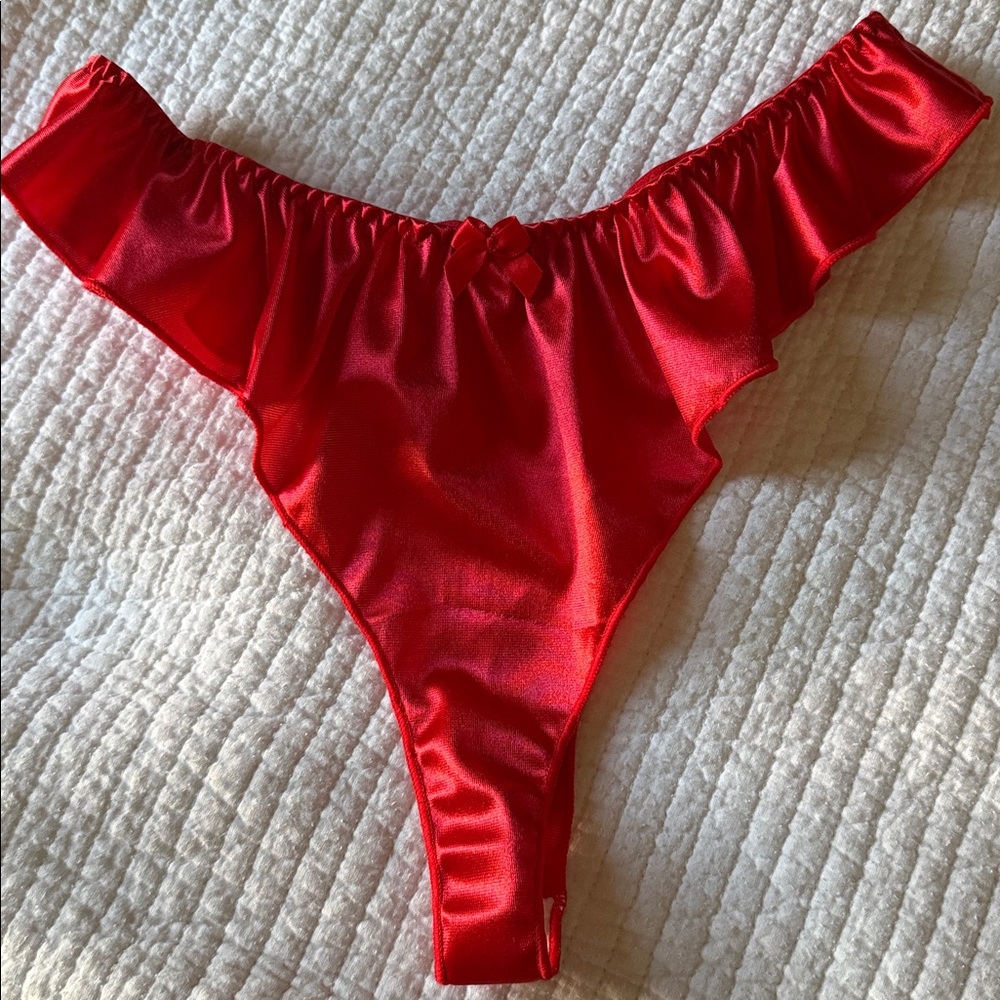 Red Silky Thong
